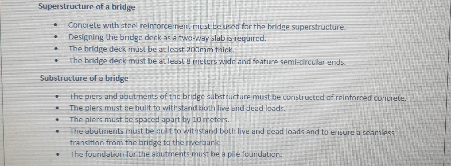Solved Specification of Moon Bridge: General - The bridge | Chegg.com