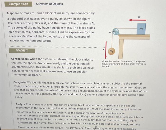 Solved A sphere of mass m1 and a block of mass m2 are | Chegg.com