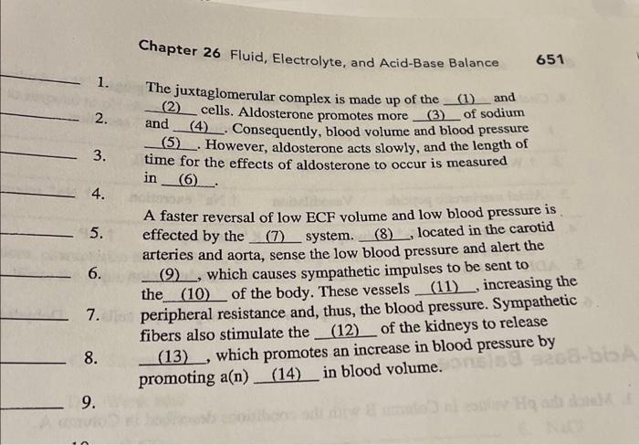 Solved Chapter 26 Fluid, Electrolyte, And Acid-Base Balance | Chegg.com