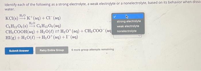 Solved Identify each of the following as a strong | Chegg.com