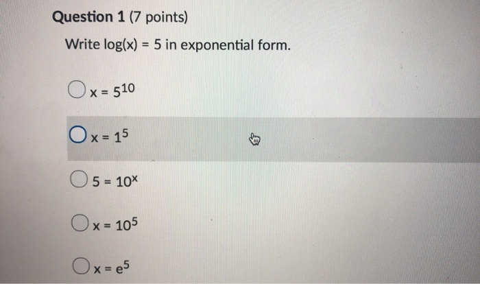 solved-question-1-7-points-write-log-x-5-in-exponential-chegg