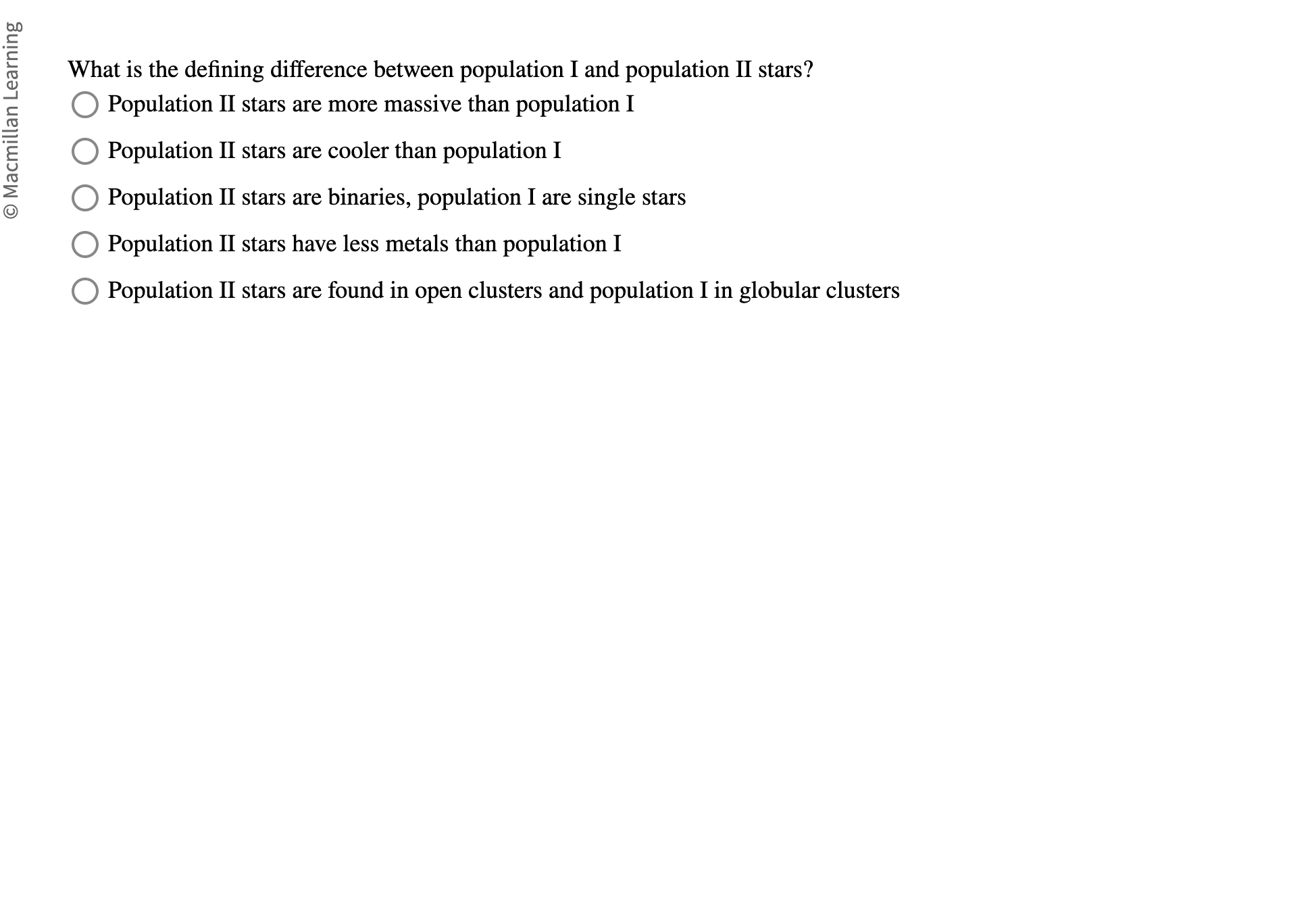 Solved What is the defining difference between population I | Chegg.com