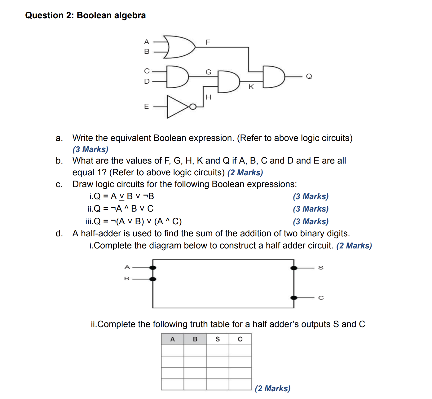 Solved Question 2: Boolean algebraa. ﻿Write the equivalent | Chegg.com