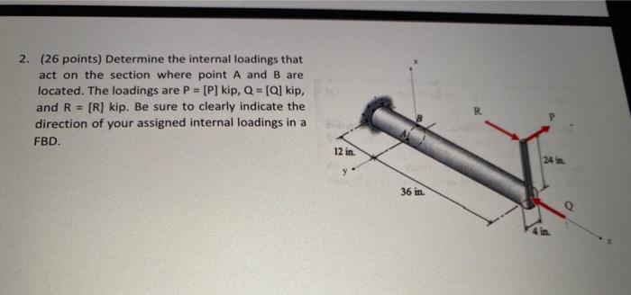 Solved 2. (26 points) Determine the internal loadings that | Chegg.com