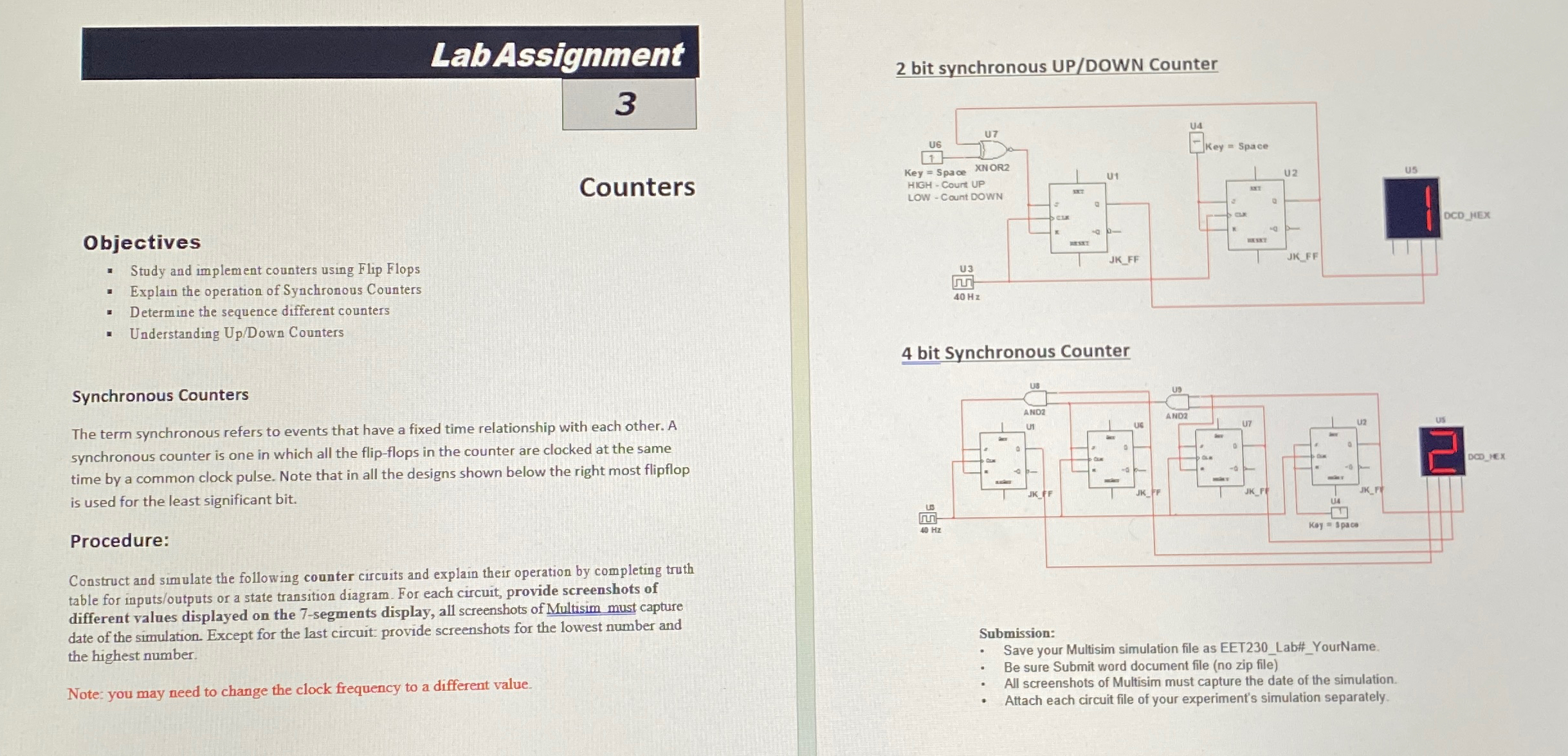 Solved LabAssignment3CountersObjectivesStudy and implement | Chegg.com