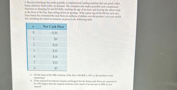2. Reeent technology has made possible a computerized vending machine that can grind coffee beans and brew fresh coffee on de