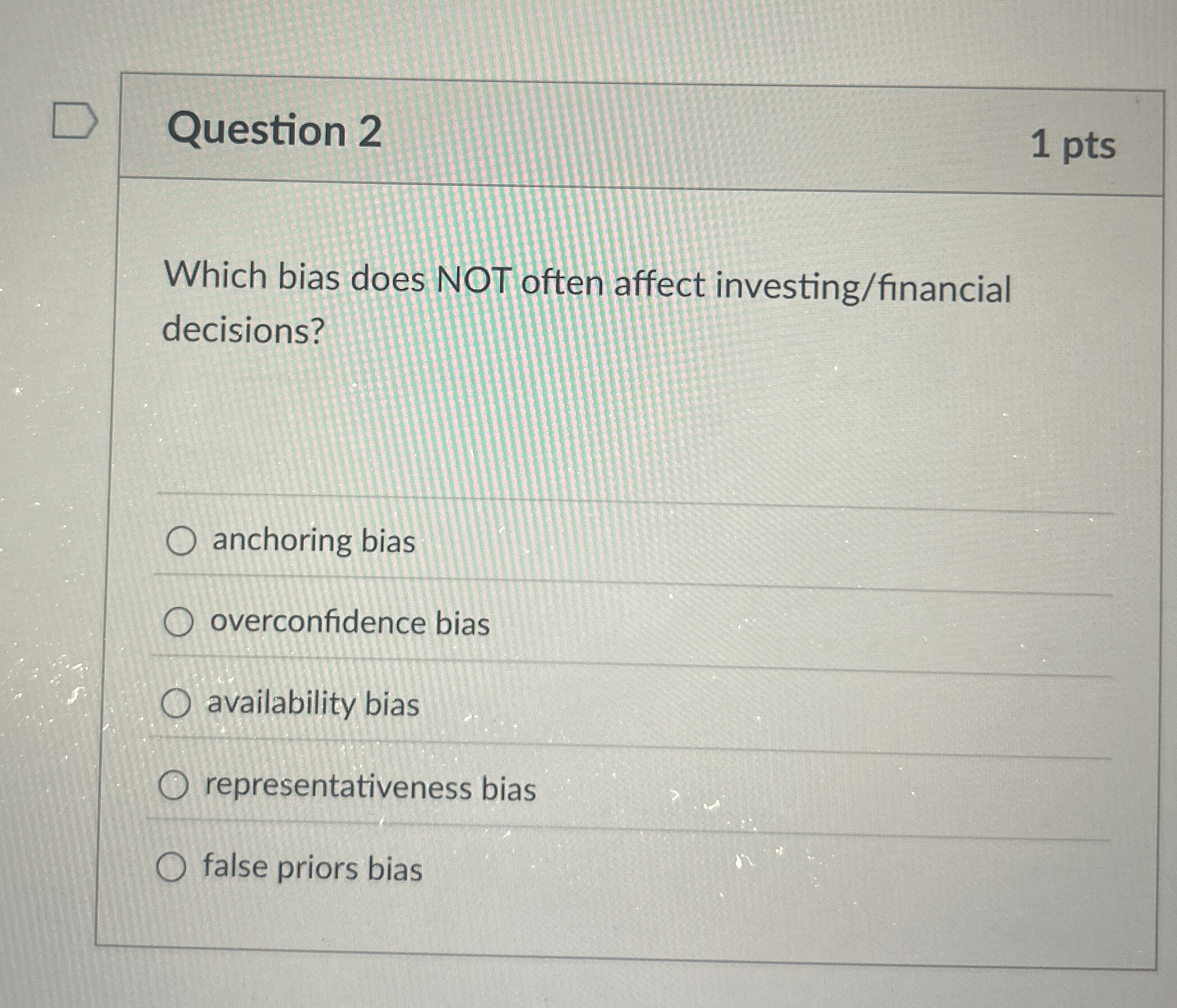 Solved Question 2Which bias does NOT often affect | Chegg.com