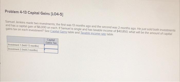 Samuel Jenkins made two investments, the first was 13 months ago and the second was 2 months ago. He just sold both investmen