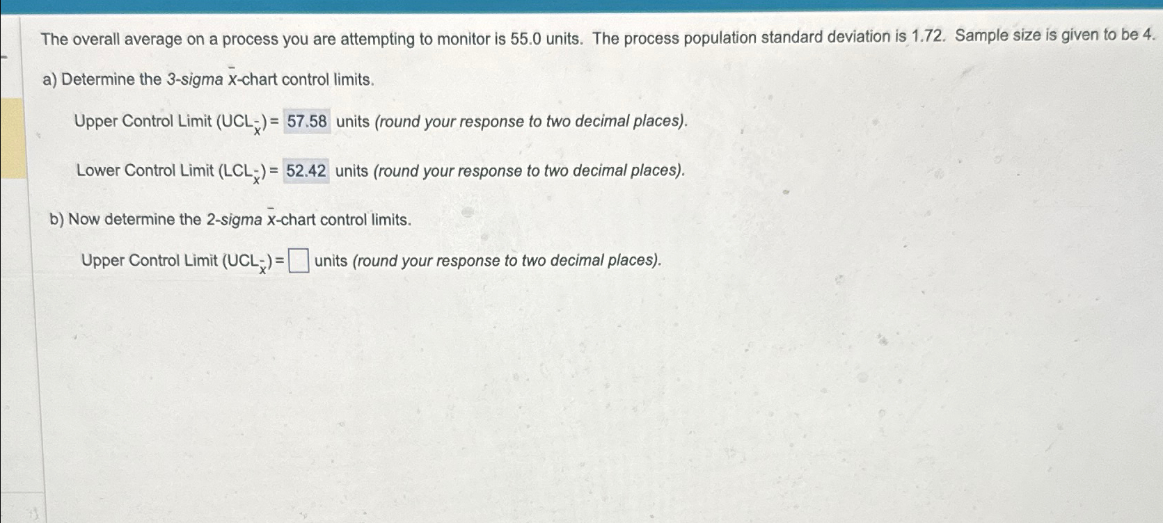 Solved The overall average on a process you are attempting | Chegg.com