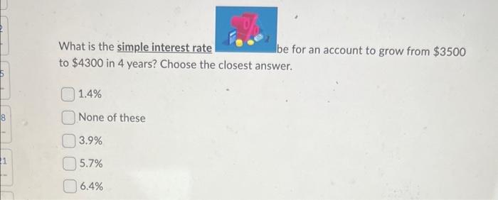 Solved What is the simple interest rate je for an account to | Chegg.com