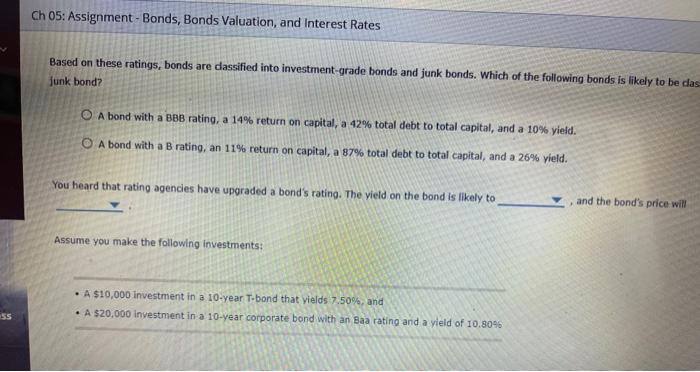 Solved Based On These Ratings, Bonds Are Dassified Into | Chegg.com