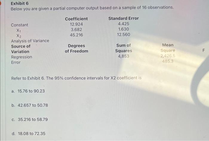 Solved Exhibit 4 The Following Information Was Obtained From | Chegg.com