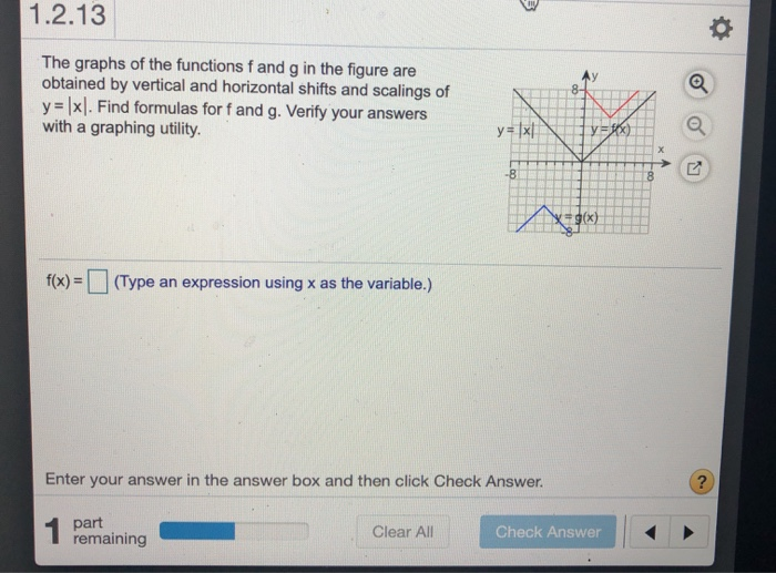 Solved 1.2.13 The graphs of the functions f and g in the | Chegg.com