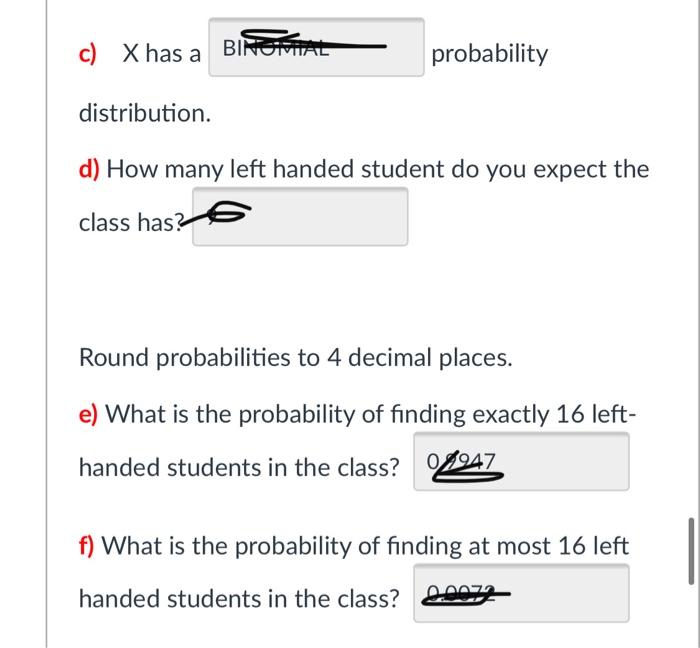 Solved The probability that an individual is left-handed is | Chegg.com