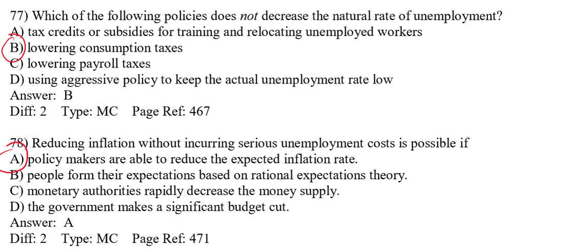 Solved Which of the following policies does not decrease the | Chegg.com