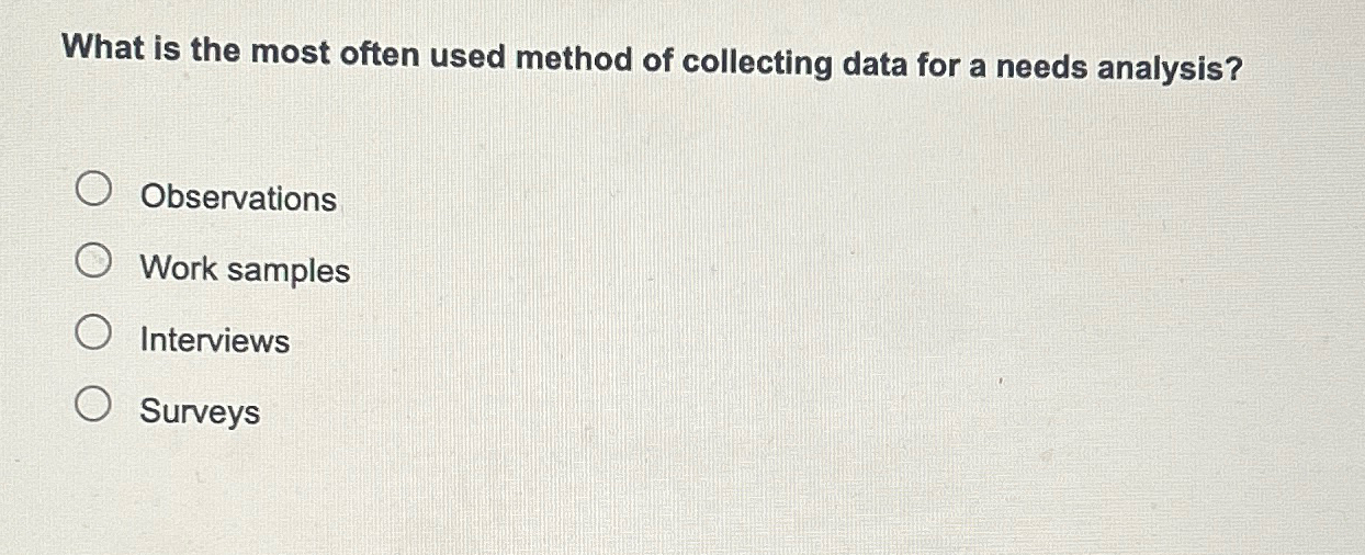 Solved What is the most often used method of collecting data