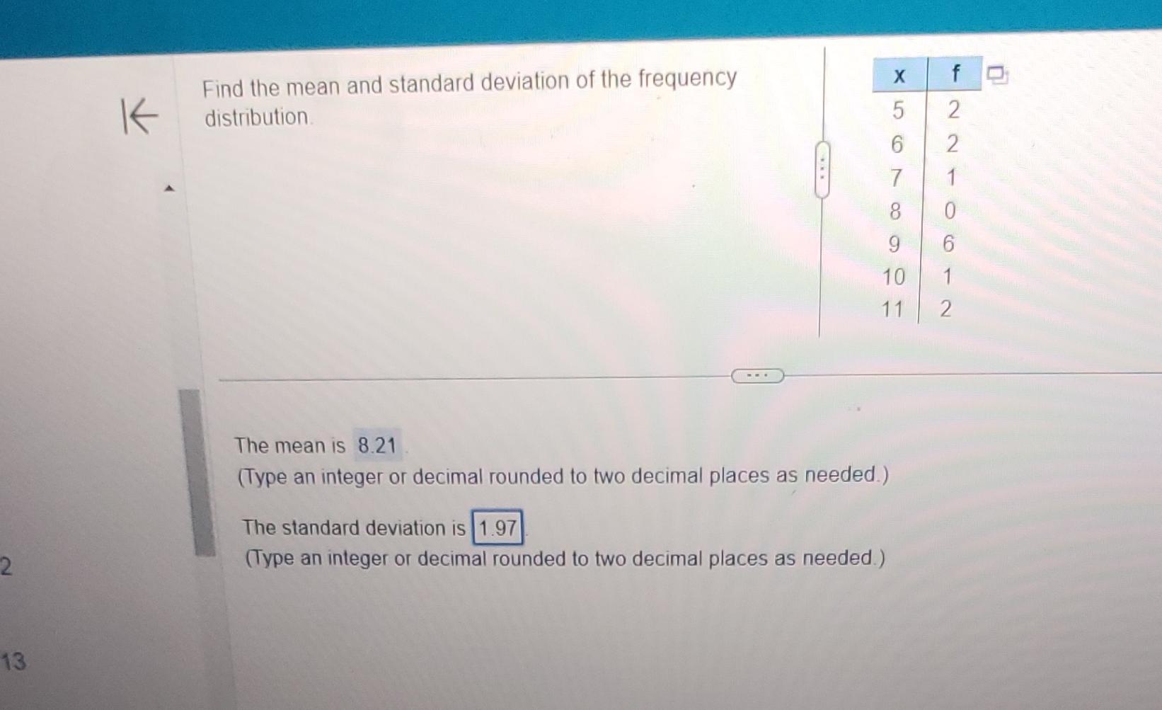 Solved Find the mean and standard deviation of the frequency | Chegg.com
