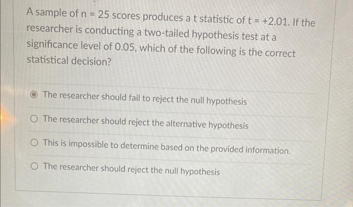 Solved A Researcher Wants To Determine Whether People With | Chegg.com