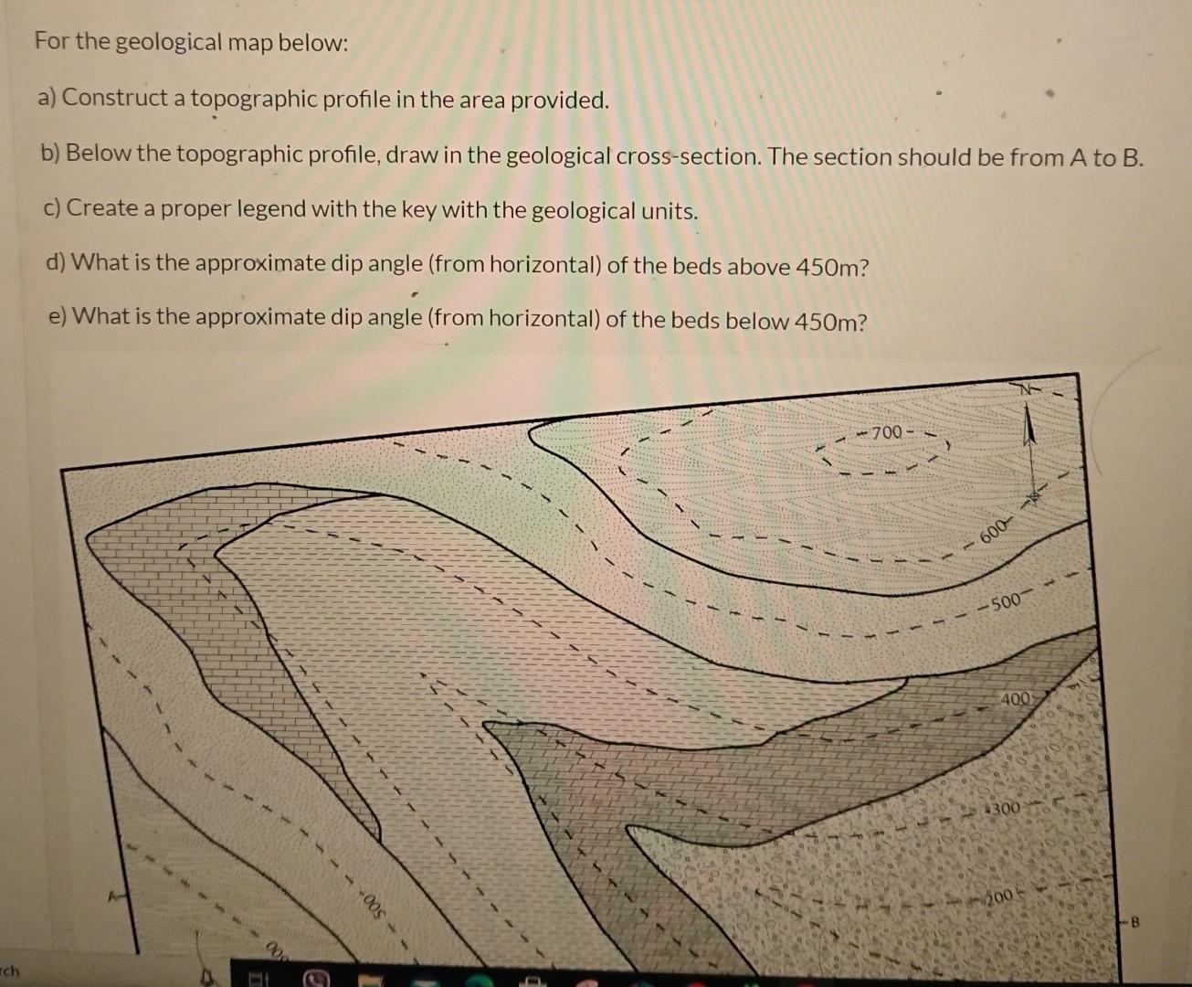 Solved Exercise 12.2 For The Geological Map Below: A) | Chegg.com