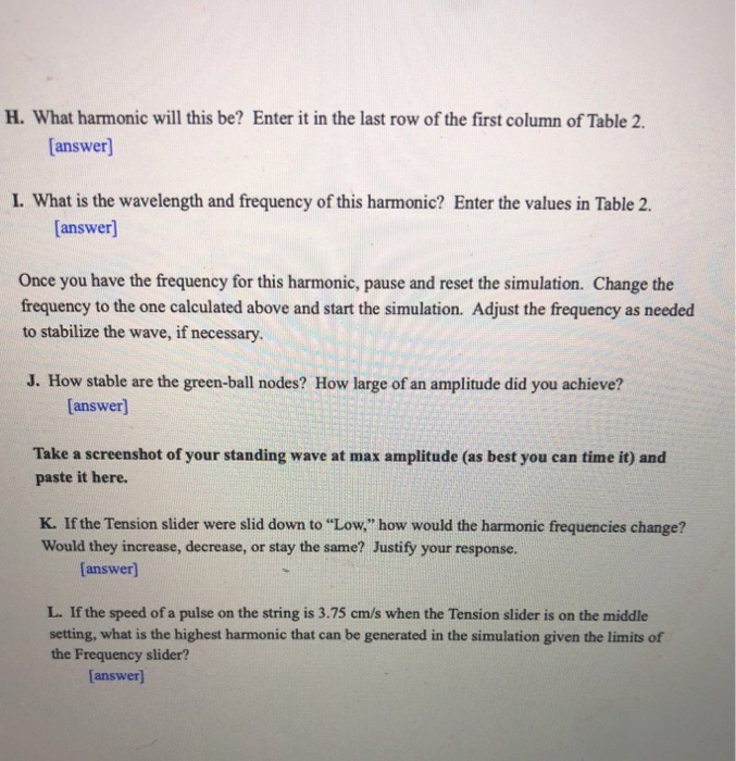 Predicting the resonance frequencies of harmonics A.