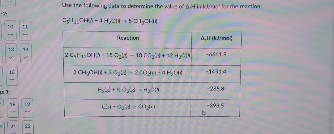 Solved Use the following data to determine the value of A,H | Chegg.com
