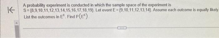 Solved A probability experiment is conducted in which the | Chegg.com
