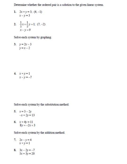 Solved Determine Whether The Ordered Pair Is A Solution To Chegg Com