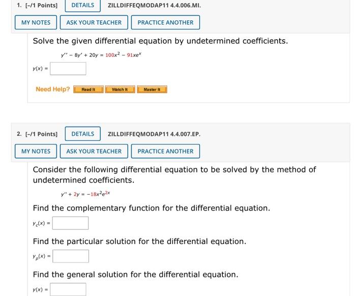 Solved DETAILS ZILLDIFFEQMODAP11 4.4.006.MI. 1. (-/1 Points) | Chegg.com