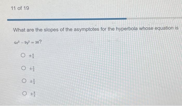 Solved What Are The Slopes Of The Asymptotes For The