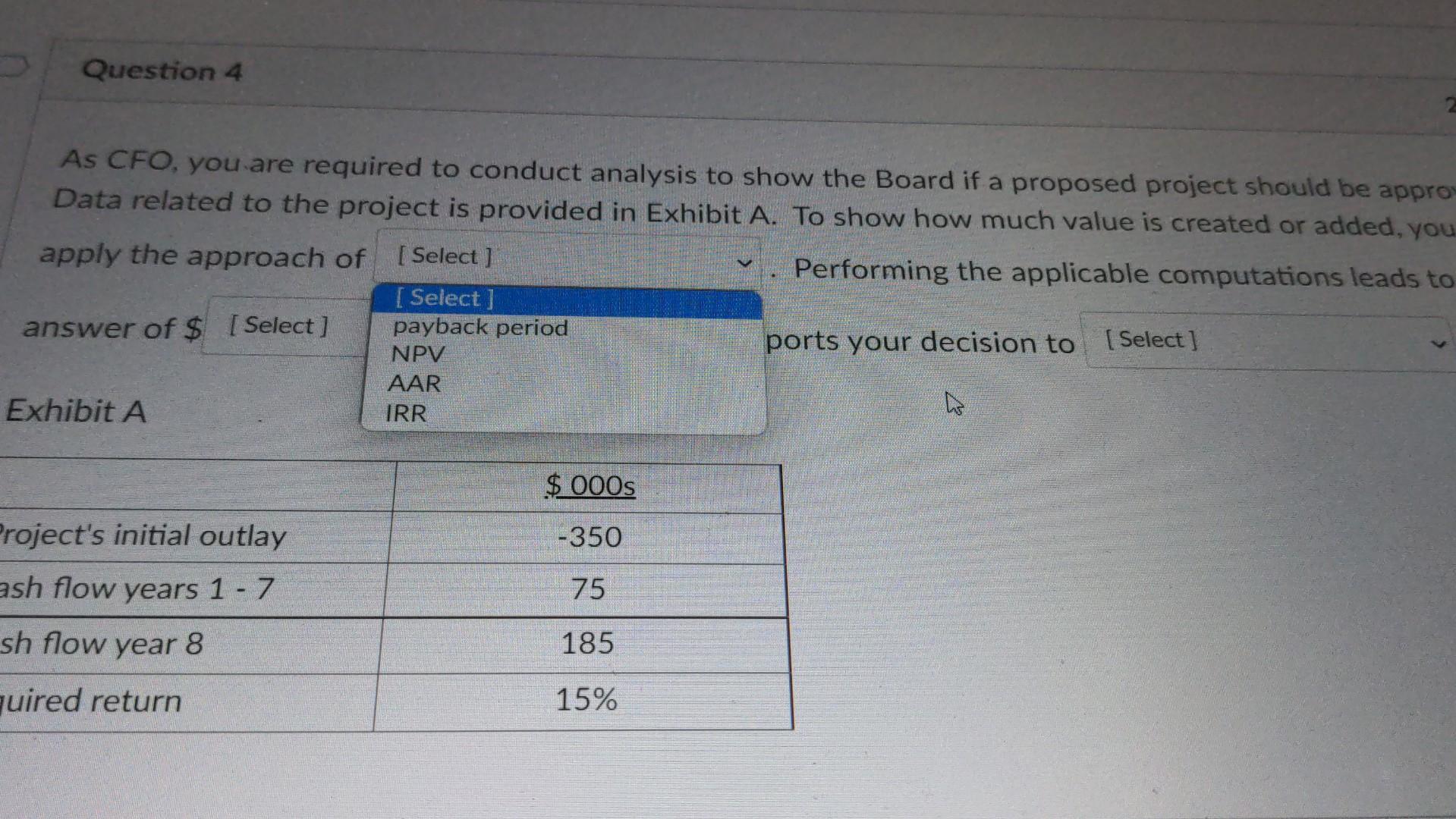 Solved As CFO, You Are Required To Conduct Analysis To Show | Chegg.com