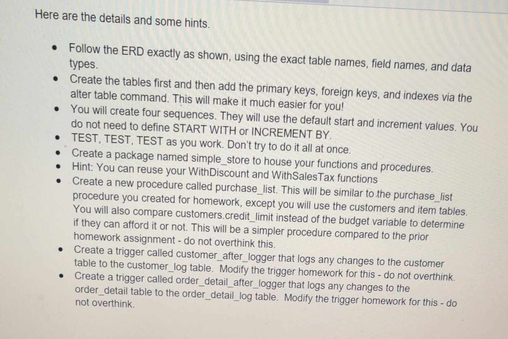 Solved SQL homework. please help me in what you can. the | Chegg.com