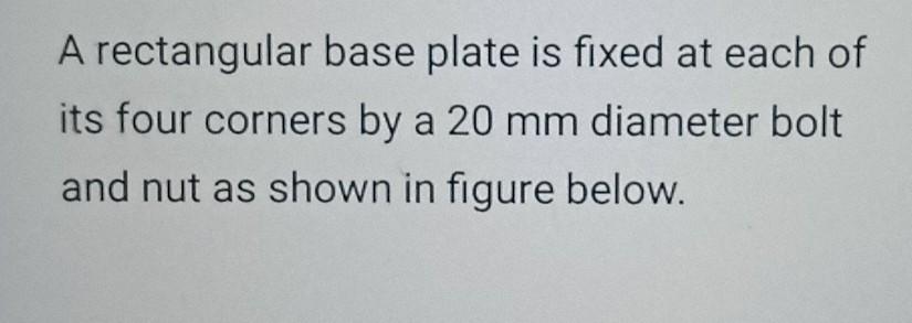 Solved A rectangular base plate is fixed at each of its four | Chegg.com