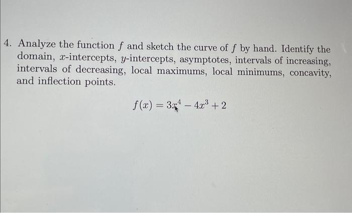 Solved 1. Analyze the function f and sketch the curve of f | Chegg.com