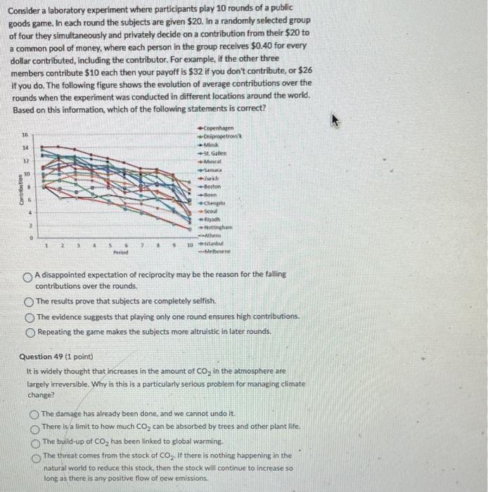 Solved Consider a laboratory experiment where participants | Chegg.com