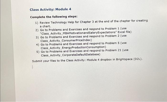 Class Activity: Module 4 Complete The Following | Chegg.com