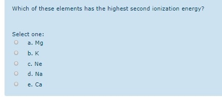 Solved Which Of These Elements Has The Highest Second | Chegg.com Solved Which Of These Elements Has The Highest Second | Chegg.com