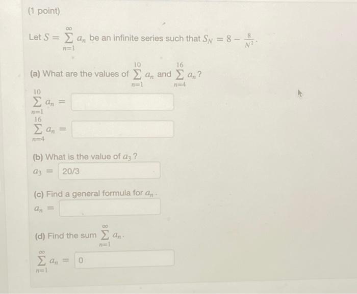 Let S=∑n=1∞an be an infinite series such that | Chegg.com