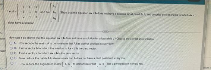 Solved Bi 1 4 33 Let A And B B Show That The Equation Axb 4942