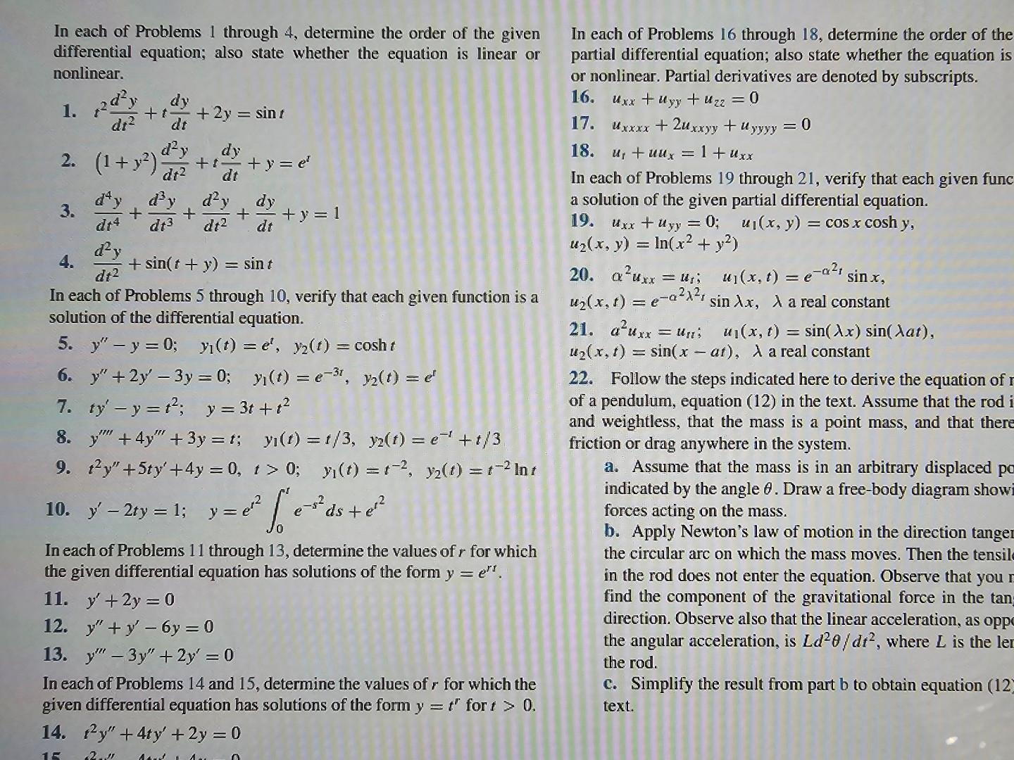 Solved In Each Of Problems 1 Through 4 Determine The Order