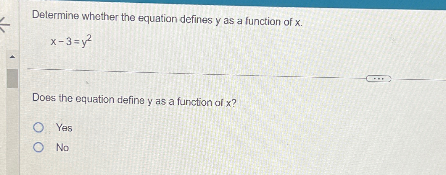 Solved Determine whether the equation defines y ﻿as a | Chegg.com