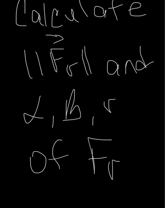 Calculate \( \left\|\vec{F}_{r}\right\| \) and \( \alpha, b, r \) of Fr