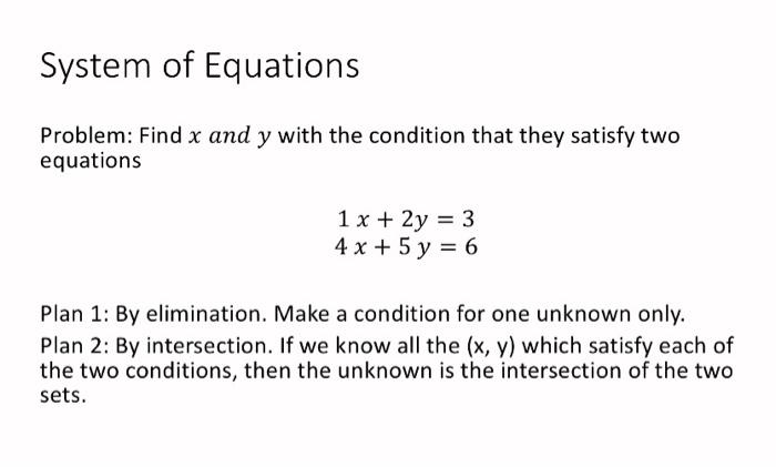 Solved System of Equations Problem: Find x and y with the | Chegg.com