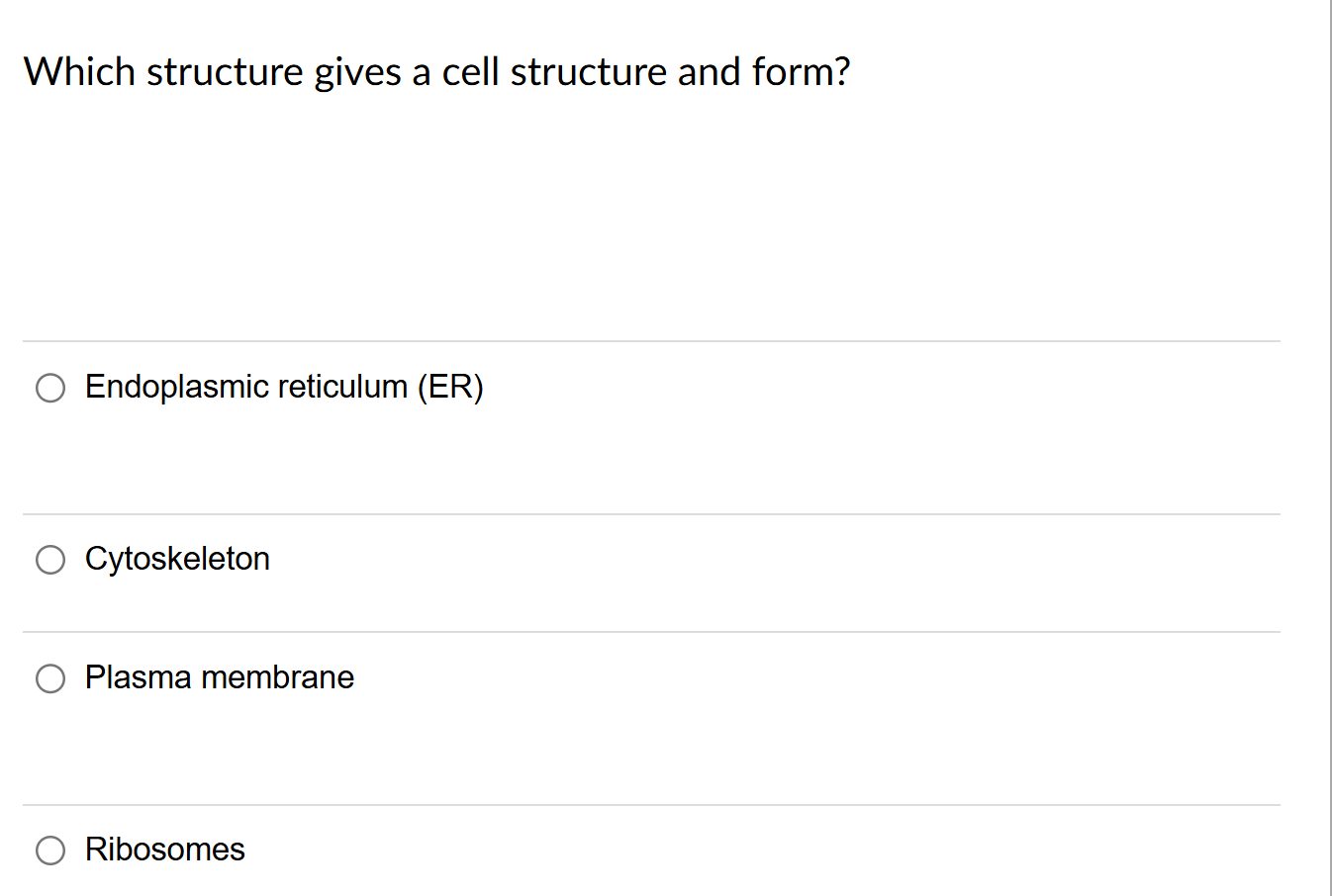 [Solved] Which structure gives a cell structure and form?
