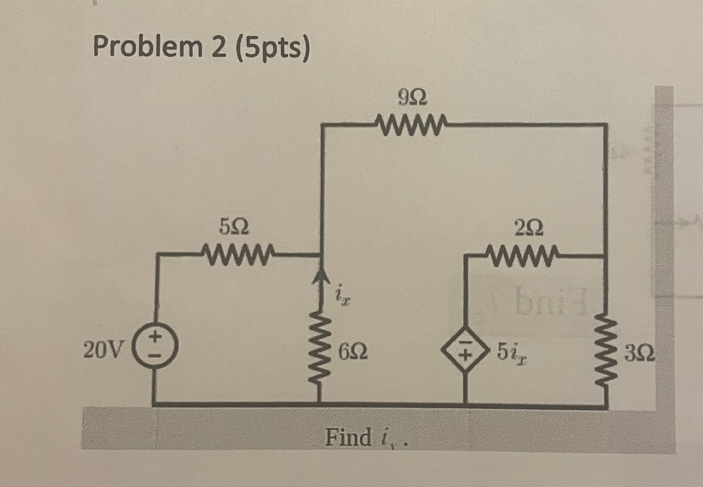 Solved Problem 2 (5pts)Find ix | Chegg.com