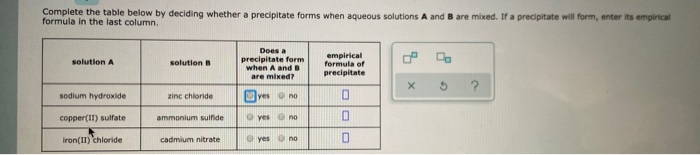 when does precipitate form in a chemical reaction