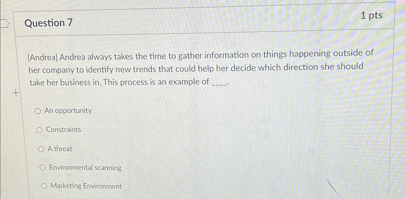 Solved Question 71 ﻿pts[Andrea] ﻿Andrea Always Takes The | Chegg.com