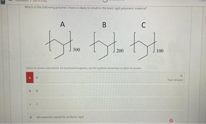Solved Which of the following polymer chains is likely to | Chegg.com