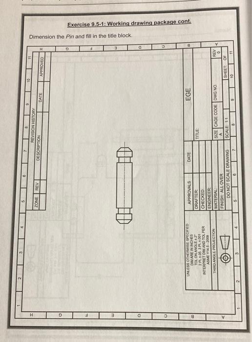 Exercise 9.5-1: Working drawing package Consider the | Chegg.com