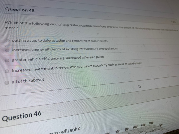 Solved Question 45 Which of the following would help reduce | Chegg.com