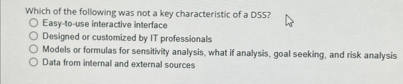 Solved Which of the following was not a key characteristic | Chegg.com